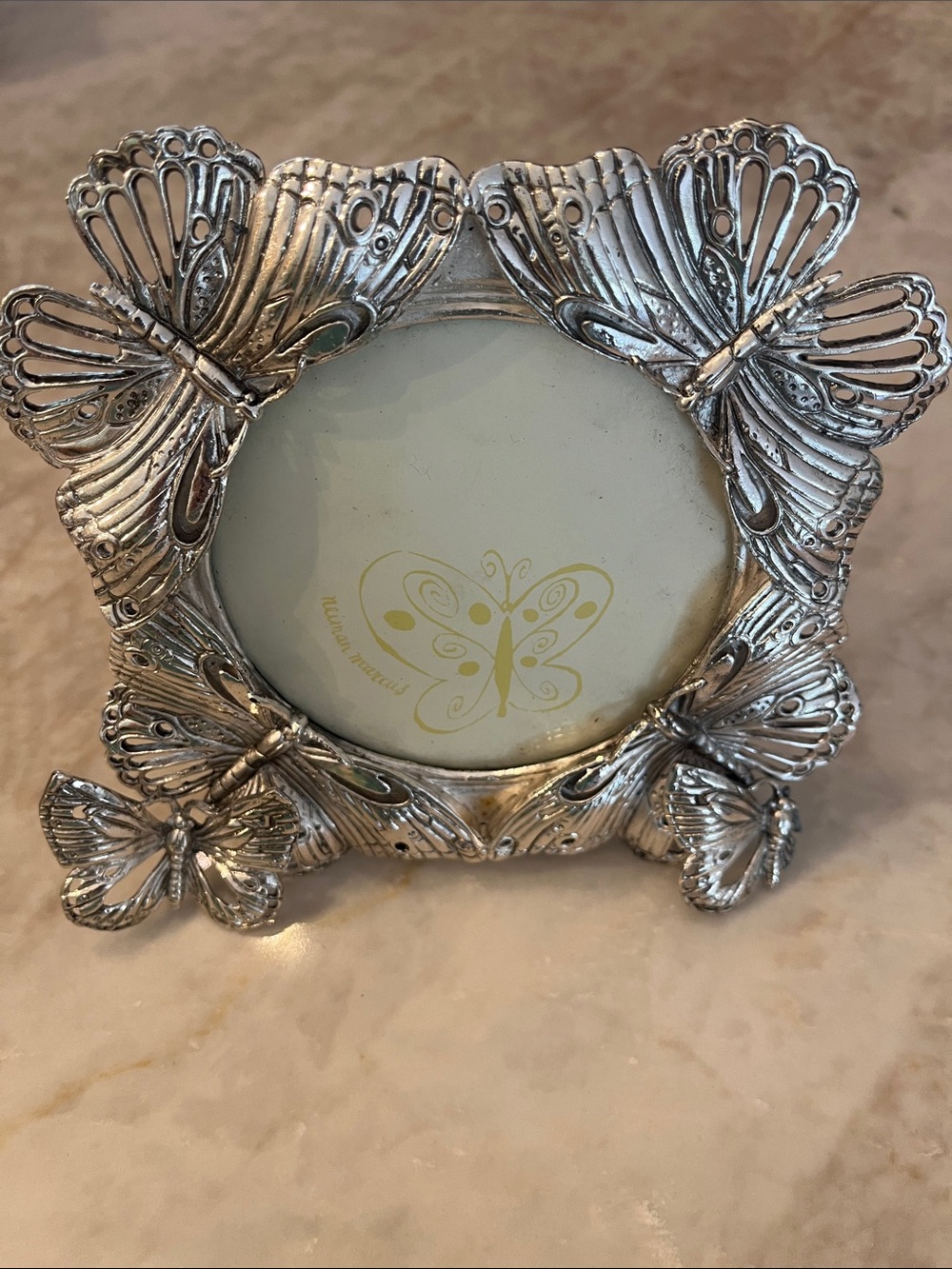 Silver Butterfly Decorative Photo Frame - Elegant Home Accent